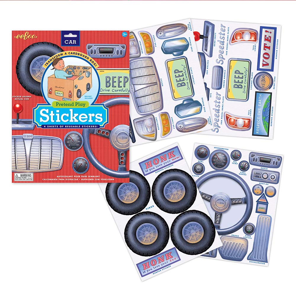 eeBoo Car Pretend Play Stickers