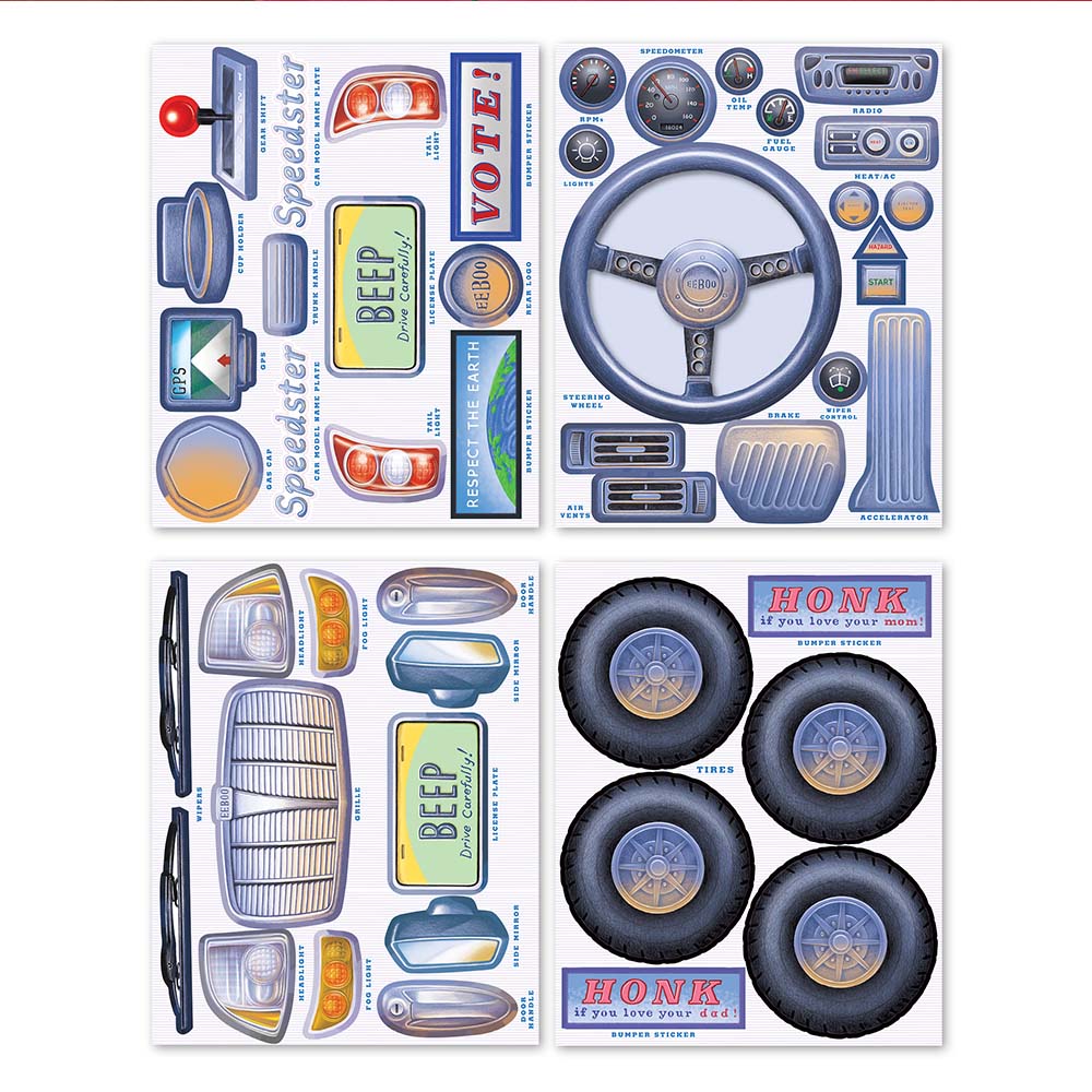 eeBoo Car Pretend Play Stickers