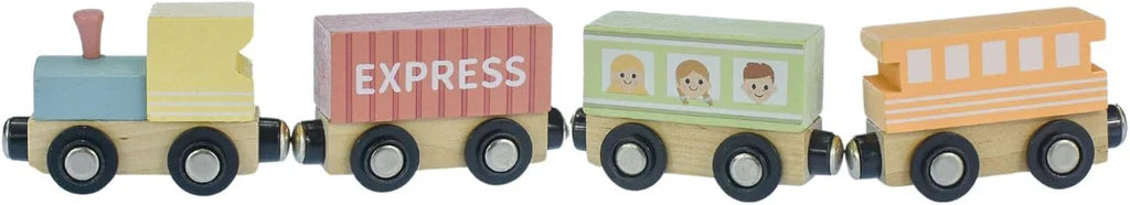 Tooky Toy Wooden Train Set - My Forest Friends