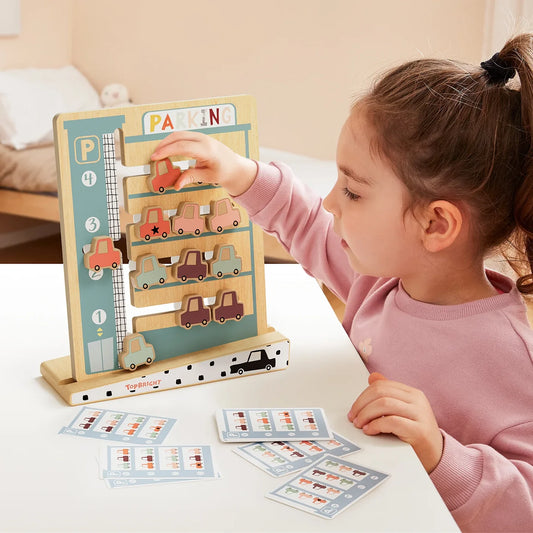 TopBright Montessori Parking Challenge Sliding Puzzle Board Game