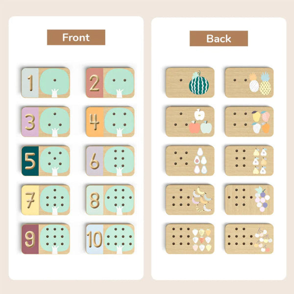 TopBright Wooden Montessori Fruit Tree Counting & Writing Number Toy