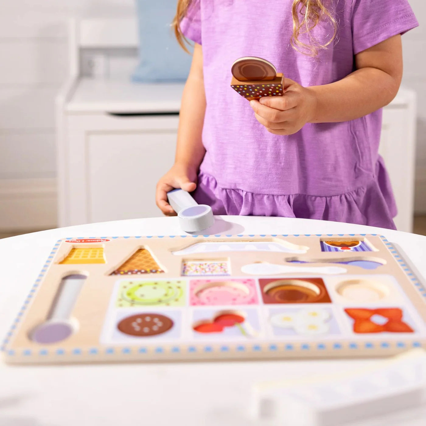 Melissa & Doug Wooden Magnetic Ice Cream Puzzle
