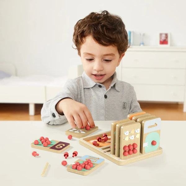 TopBright Wooden Montessori Fruit Tree Counting & Writing Number Toy